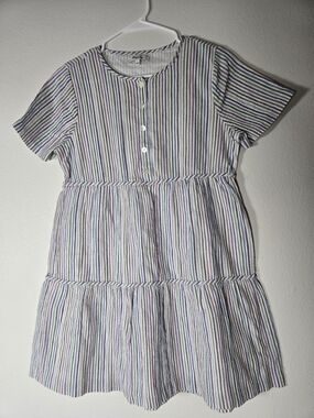 Madewell Pastel Striped Tiered Mini Dress